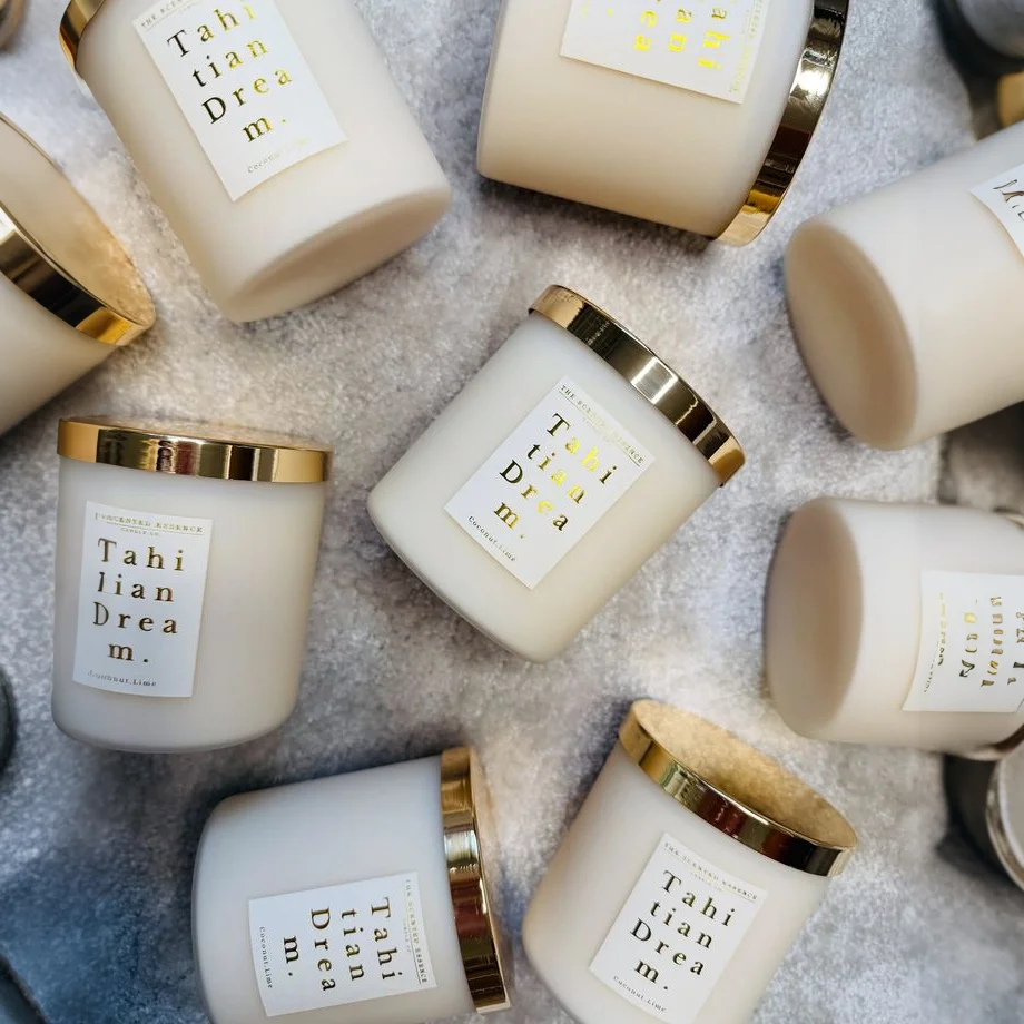 Candle Making Jars - Custom Shiny Gold Candle Label Personalized