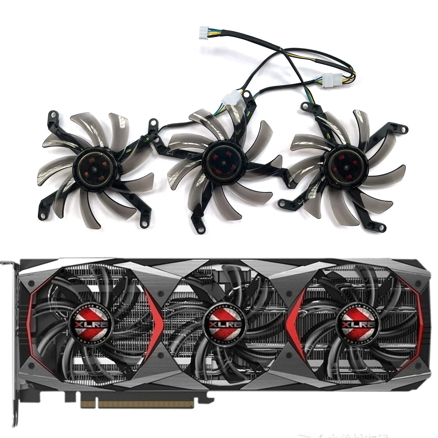 

3PCS T129215SU DC 12V 0.5A gtx1080ti GPU Cooler For PNY Manli Geforce GTX 1080Ti 11Gb XLR8 Gaming Overclocking Graphics Card Fan