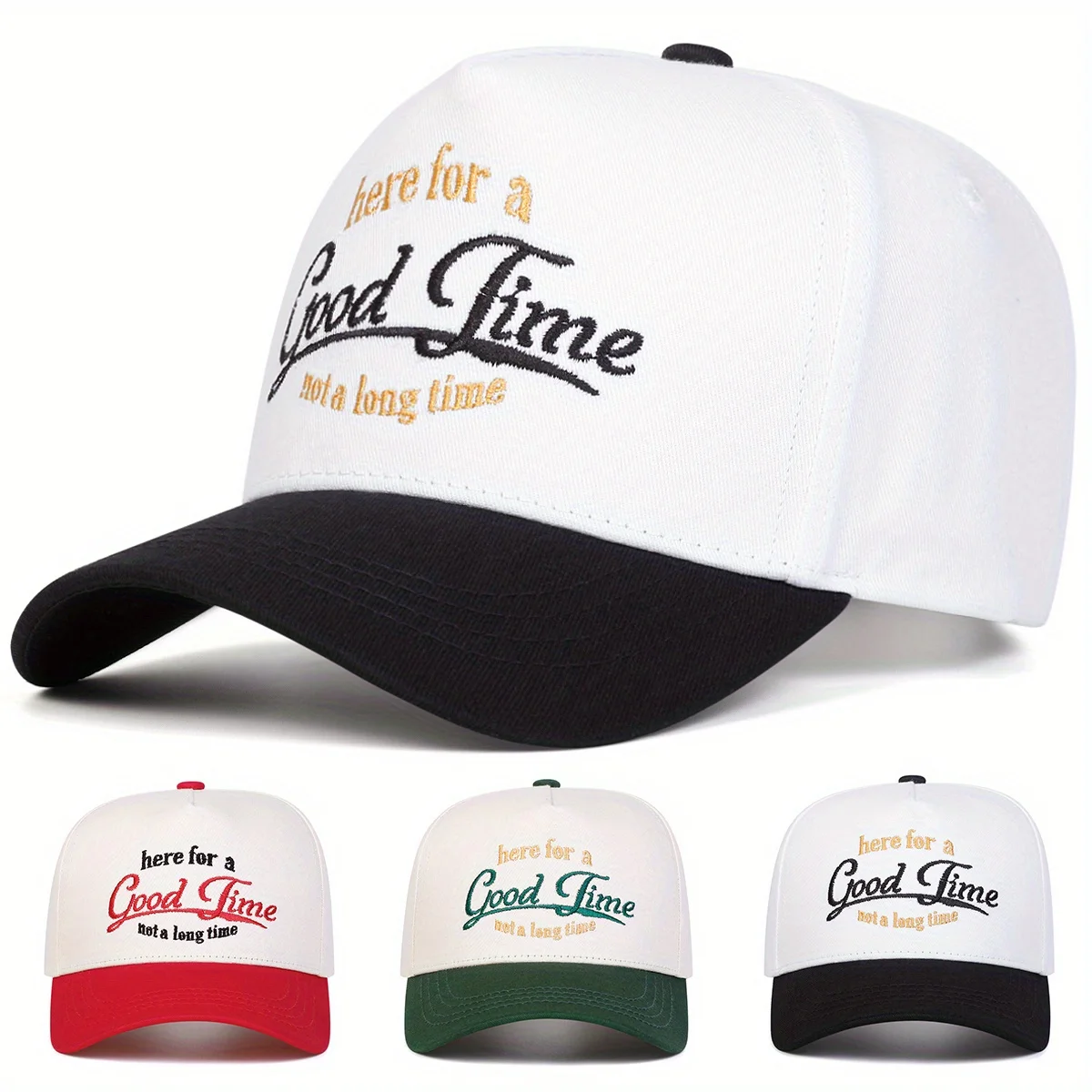 

Stylish Trucker Hat Stylish Adjustable Baseball Cap Women's "Here for a Good Time" Trucker Hat | SunProtective, Embroidery,