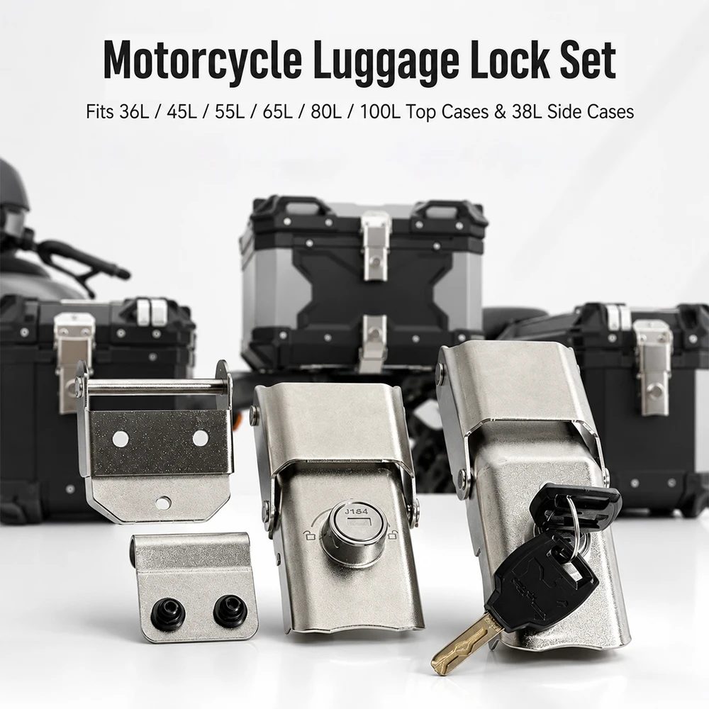 

Universal 36L-100L Motorcycle Toolbox Key Lock Trunk Upper Lower Locks Anti-theft Tail Box Lock Replacement Accessories