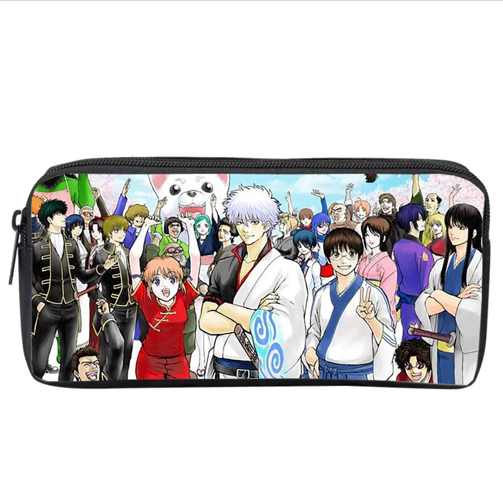 Japan anime GINTAMA Pencil case Kids Student cartoon Pencil Bag teenager Zipper Handbag Women Cosmetic Case Makeup Bag