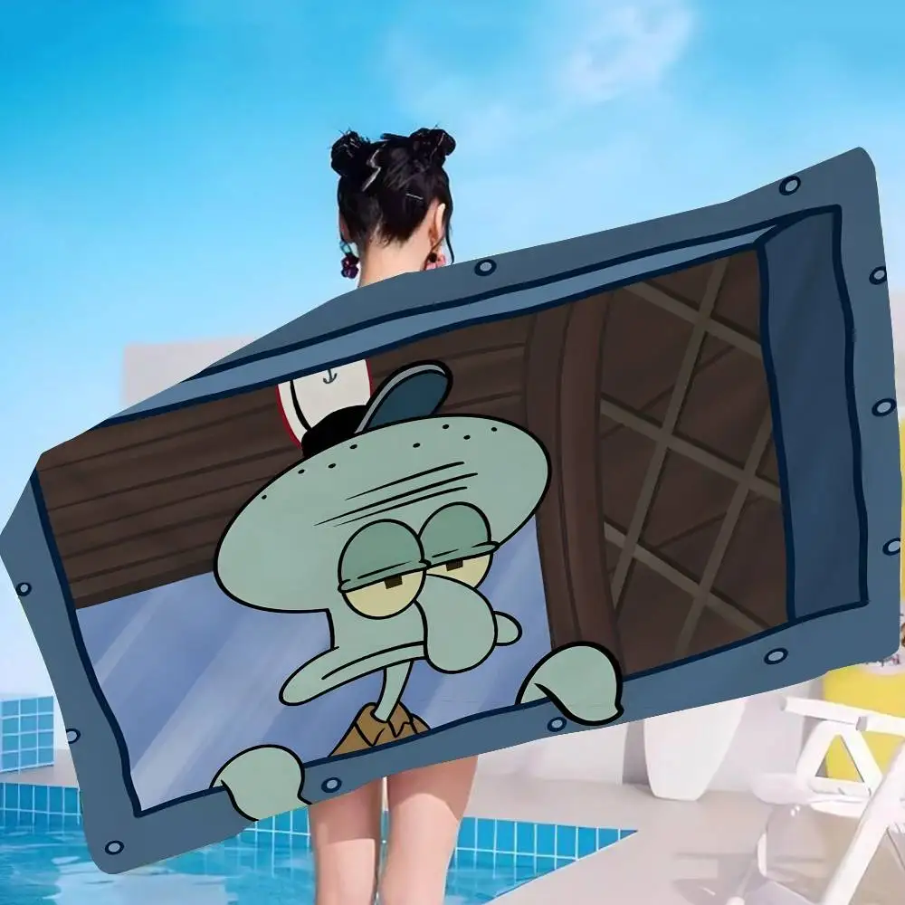 S-SpongeBob-SquarePants Goofy-Vibrant Microfiber Beach Towel Absorbent Quick dry Soft Yoga Swimming Resort Mountain Towel
