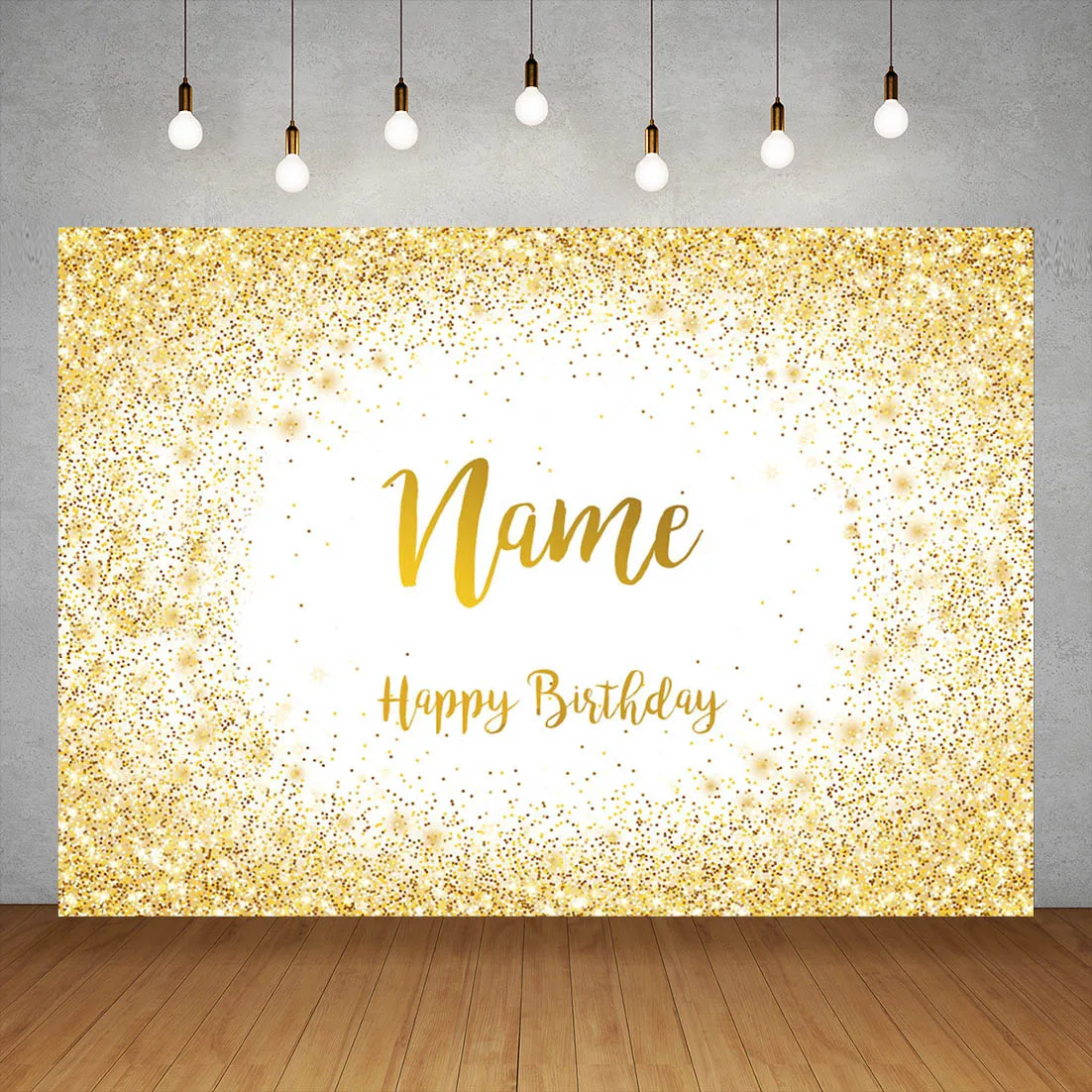 Birthday Banner Customize Photo Background Custom Name Silver Golden Pink Glitter Photophone Backdrops Party Decor Photocall