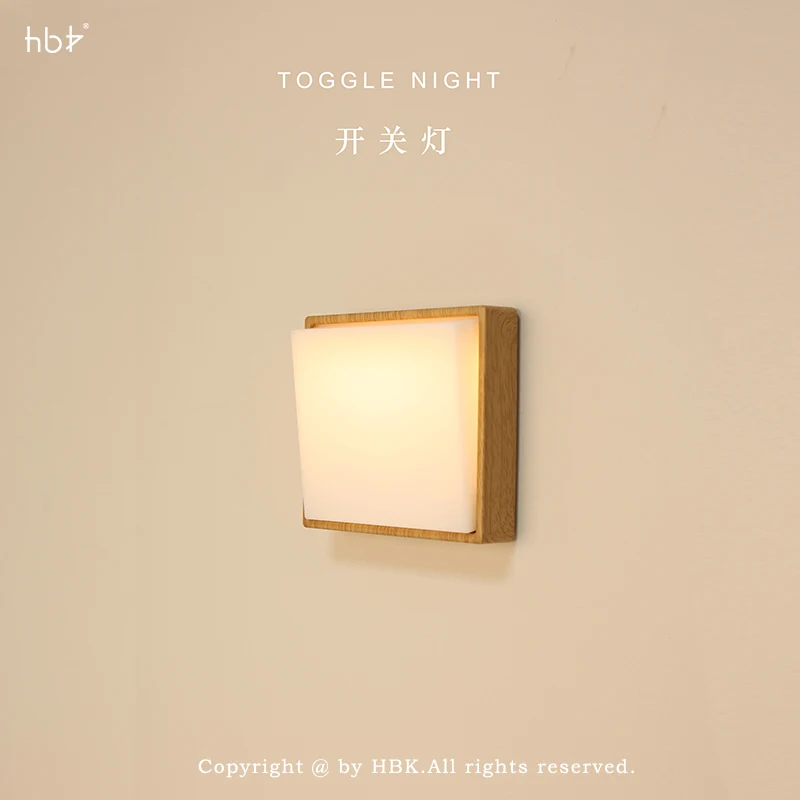 Beech Wood Switch Lamp Timing Magnetic Attraction Wall Nightlight Rechargeable Bedside Night Light New Color - Image 5