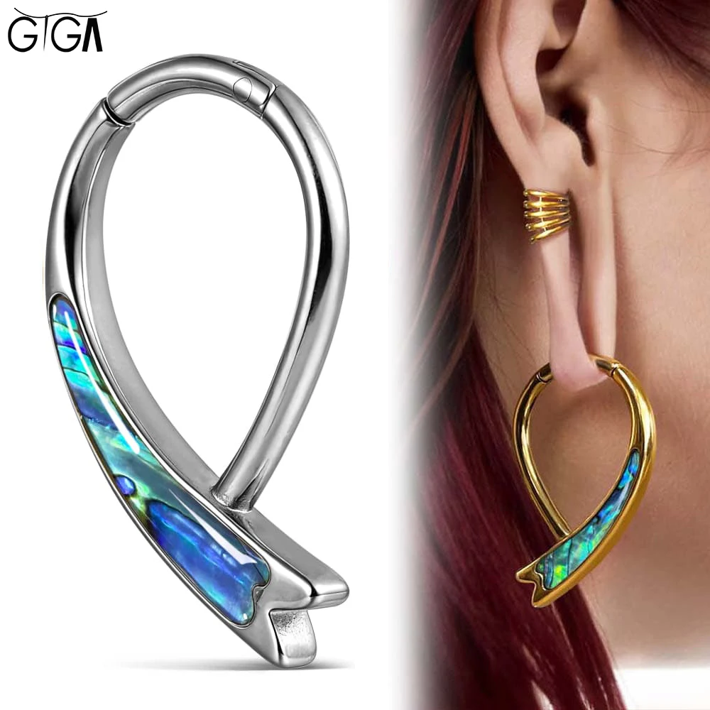

Giga 2PCS 4mm(6G) Stainless Steel Color Shell Ear Weight Hangers Gauges Plugs Tunnels Stretchers Expander Body Piercing Jewelry