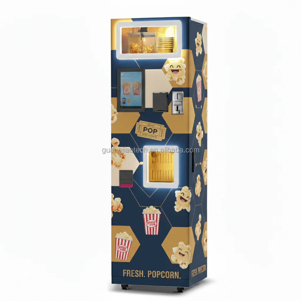 

24H Self Service Smart Popcorn Vending Machine Fully Automatic Touch Screen Vending Machine Hot Fresh Popcorn Maker Commercial