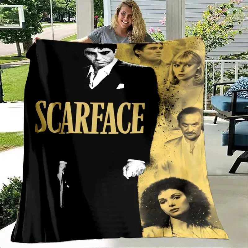 

3D Scarface movie pattern printed blanket living room bedroom home decor picnic blankets for children's room bed birthday gift