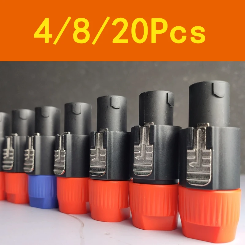 

4/8/20pcs Audio Adapter 4 Pole Speakon Connector with Twist Lock for NL4FC NL4FX NLT4X NL2FC