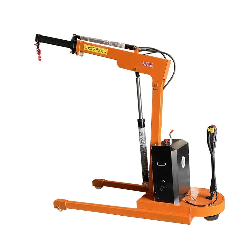 

Hydraulic telescopic lifting boom small crane electric lifting platform is movable