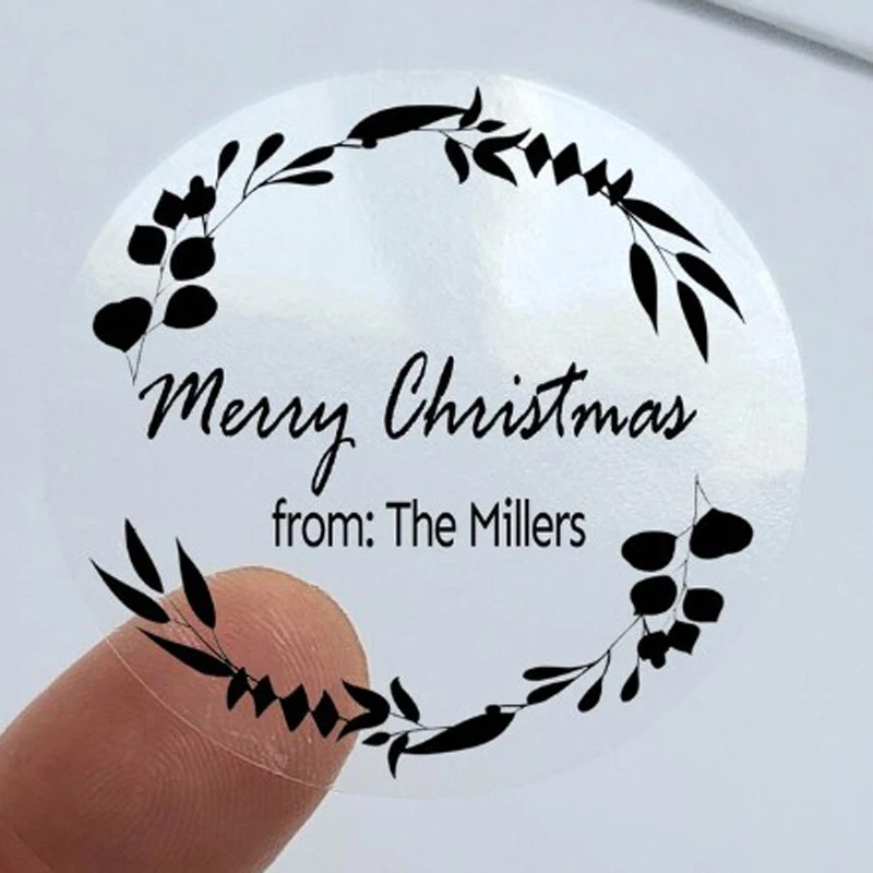 Customized Transparent Circular Stickers, Personalized Circular Labels, Wedding Circular Stickers, Printed with Clear Address