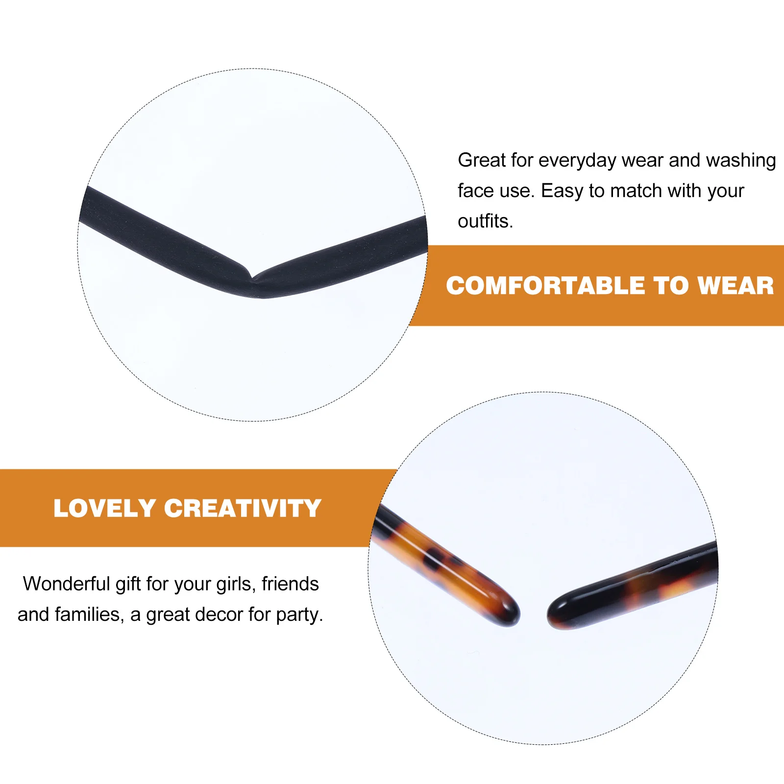 

2Pcs Fashion Hair Hoop for Women Trendy Acrylic Teeth Headband All-Match Hair Accessories Lightweight Comfortable Daily Use