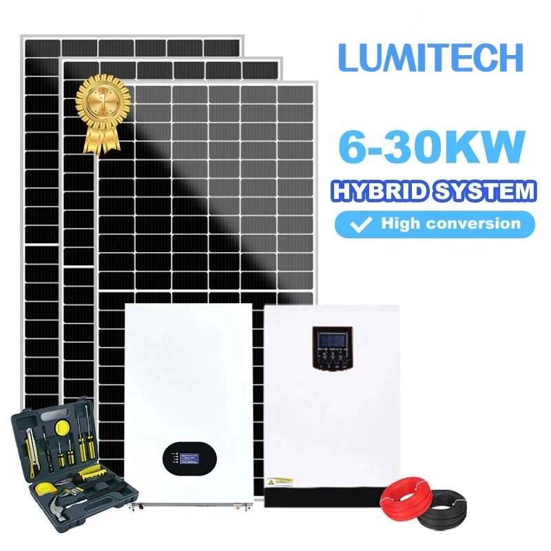 Lumitech 10KW Solar Power Station Off Grid Solar Power System All in One Lithium Battery Solar Energy System Generator for Home