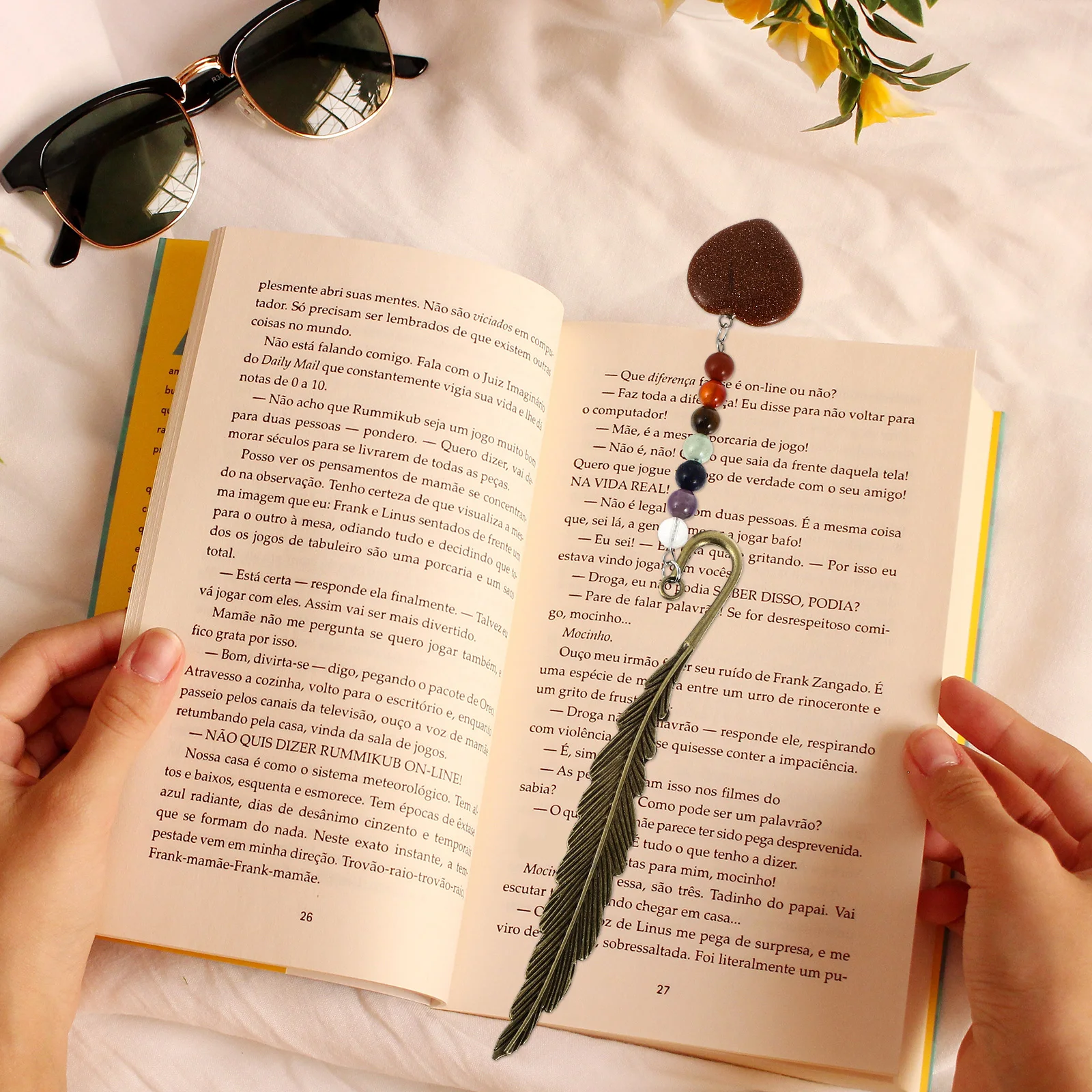 

Premium Metal Stone 3D Natural Gemstone Design Lightweight Decorative Bookmark for Women Men Page Marker Gift Souvenir