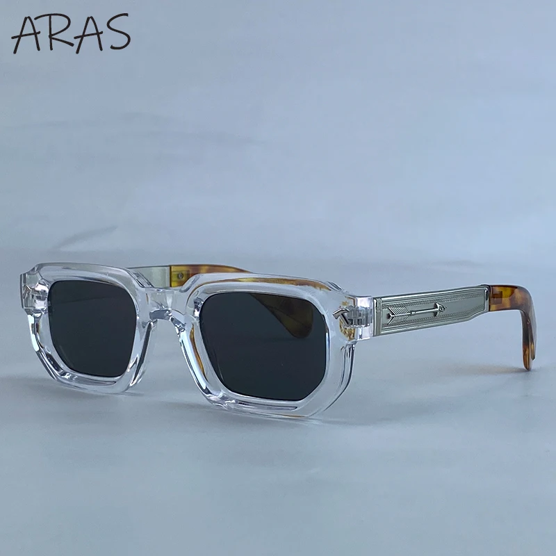 aras Square Sunglasses Black 8