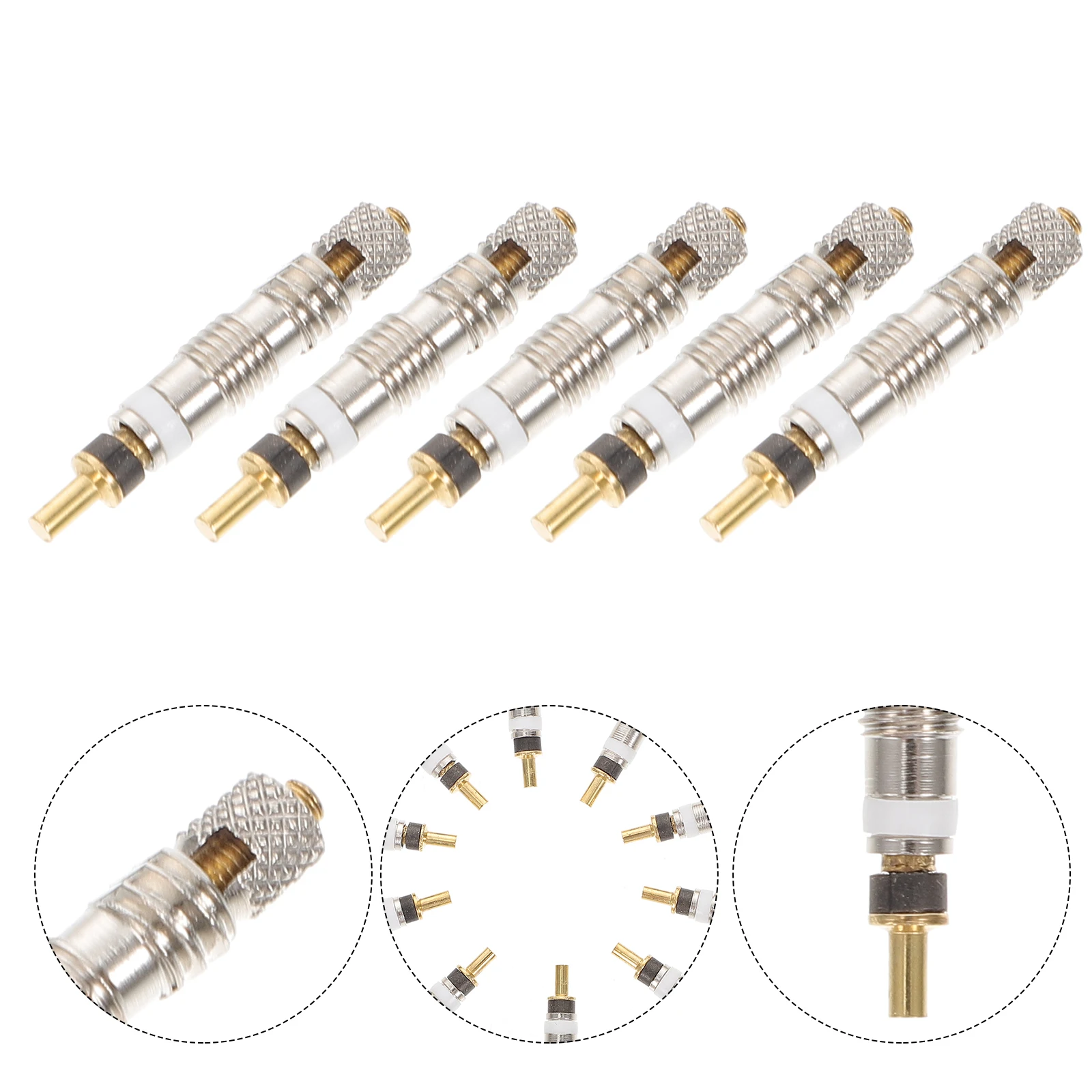 

10Pcs Tyre Core Replacement Style Nickel Coated Copper Core for Bike Tubeless Tires Prevents Air Leak Reliable for Road