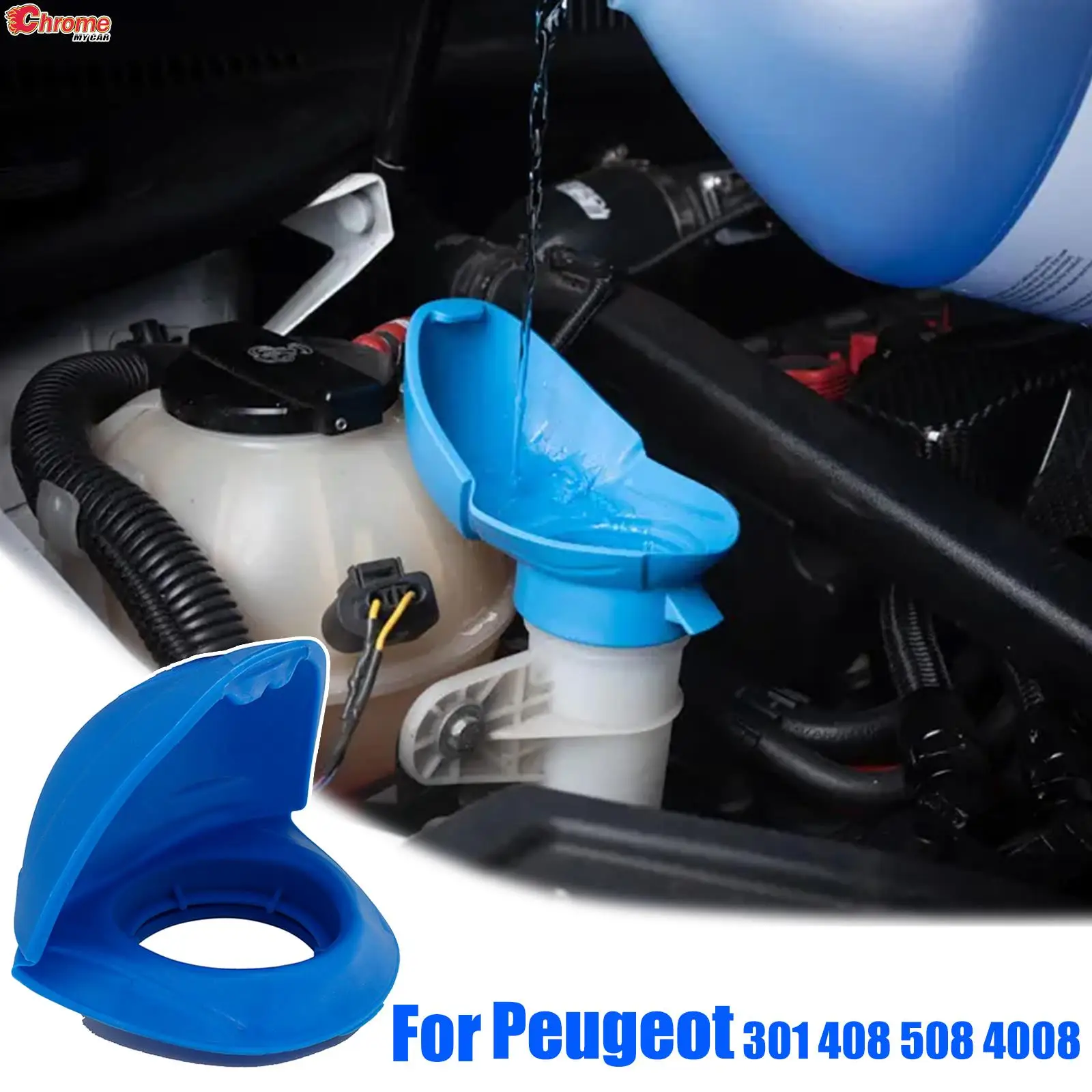 Wiper Washer Fluid Filler Lid Funnel Tank Reservoir Cap Cover For Peugeot 301 307 308 408 508 3008 4008 For Citroen C5 C4L C2