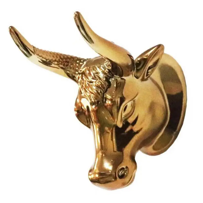 

Bull Head Guitar Hanger Hook Copper Plating ABS Material Wall Mounted Bull Art Guitar Ukulele Hook Guitar Hanger