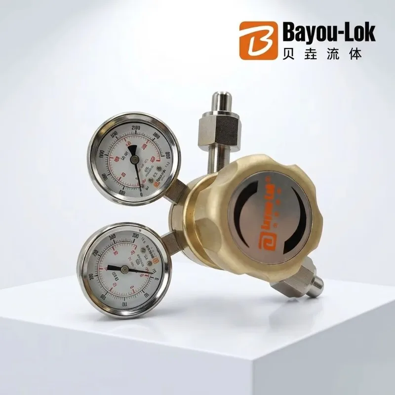 Stainless Steel Gas Pressure Regulator Two Gauge High Purity Control For Laboratory Cylinders  SUS316
