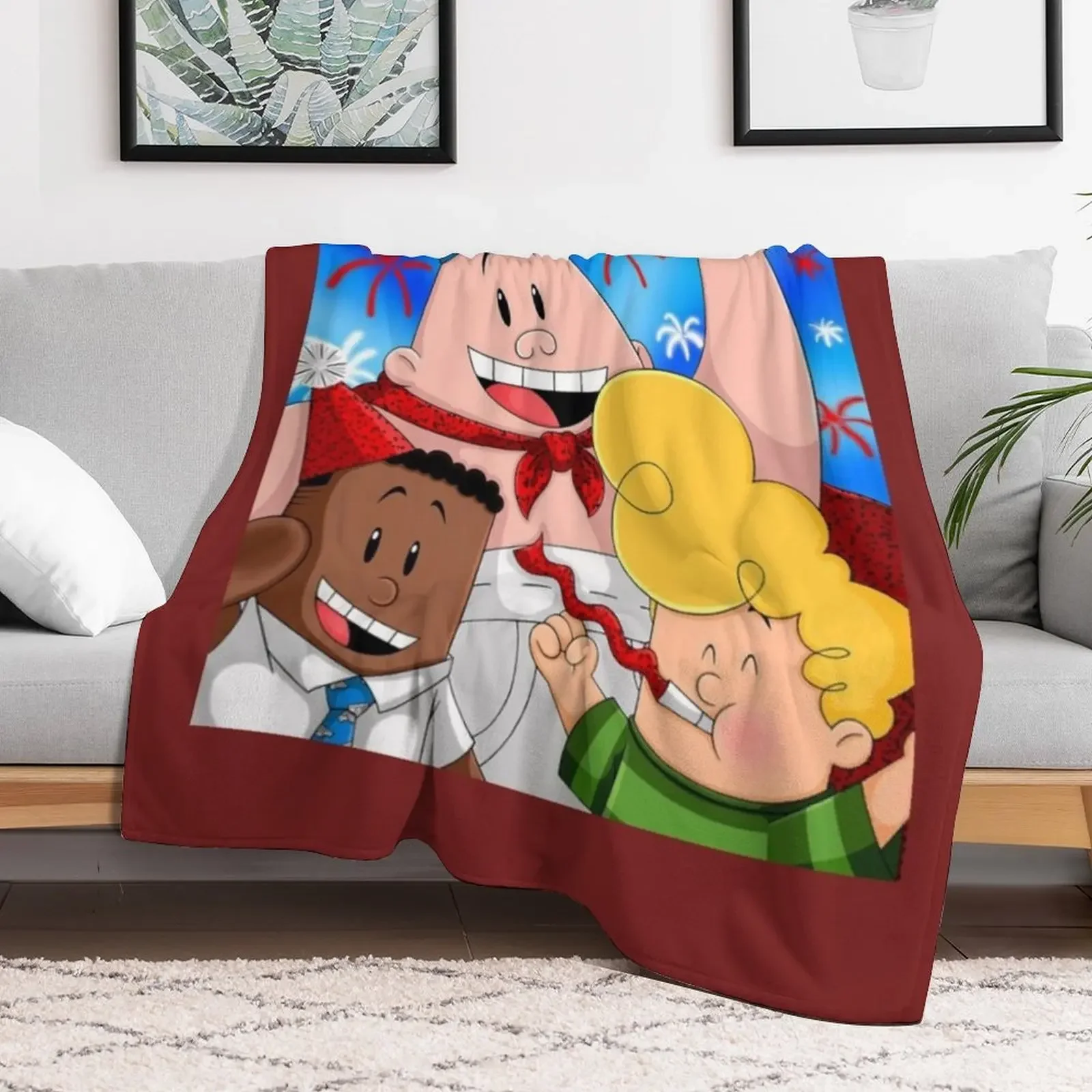 Captain underpants merchandise Throw Blanket Single funny gift Winter beds Blankets