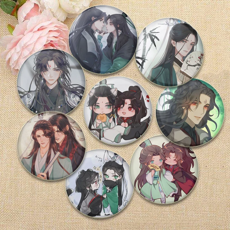 The Scum Villain's Self Saving System BL Novel Brooches Shen Qingqiu Luo Binghe Cartoon Pins Snap in Design Anime Badge Ornament