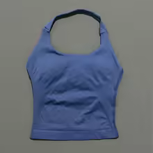 Performance Tank Tops Halters Strappy Seamless Workout Women - Blue Gray