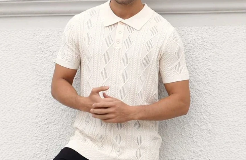 2026 Polo Stripe Casual Short-Sleeve Knitwear for Men