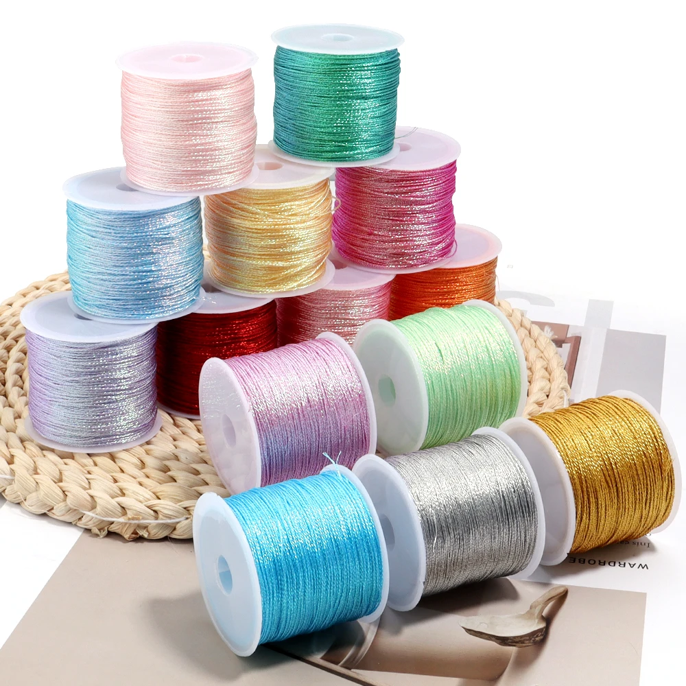 SAUVOO 50Meters/Roll 0.2/0.4/0.6/0.8/1.0mm Colorful Stretchy Elastic Cord Crystal String For Beading Bracelet DIY Jewelry Making