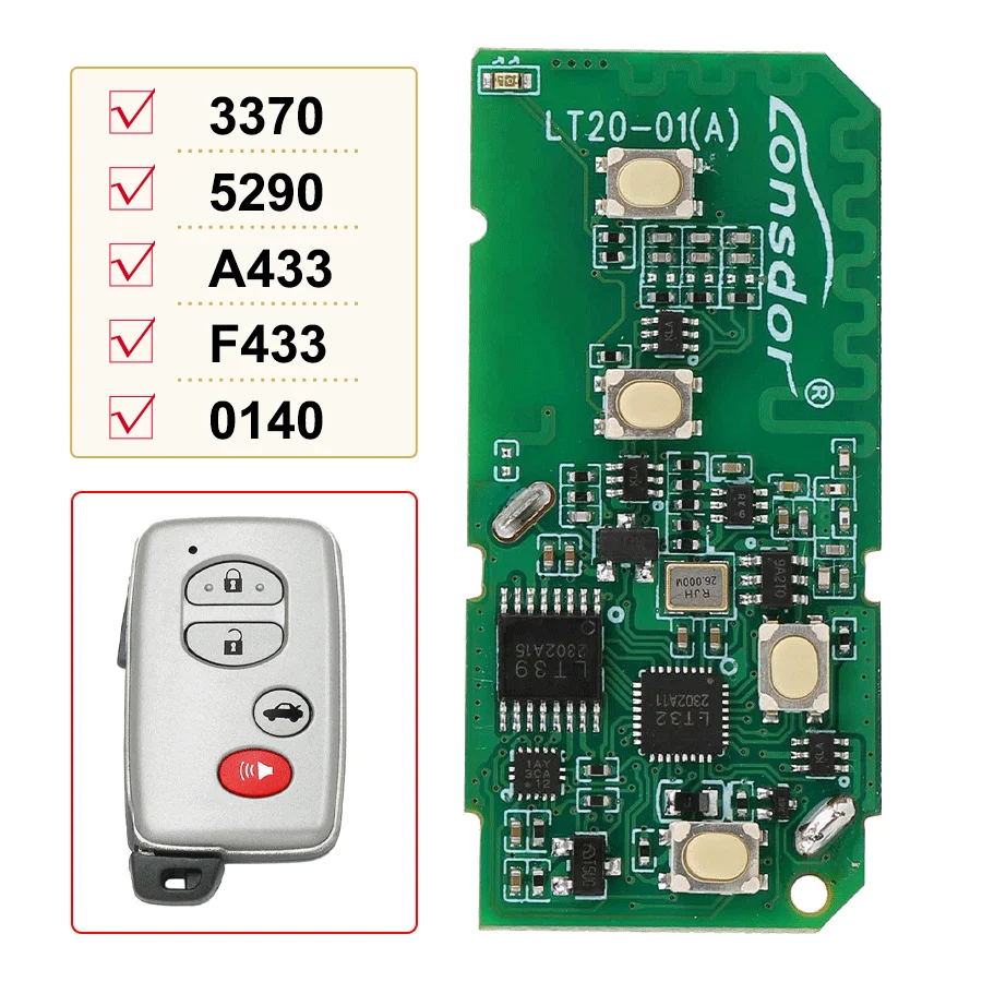 Lonsdor K518 LT20-01 4D PCB Universal Remote Circuit Board For Toyota Camry Corolla RAV4 Lexus LS ES IS RX