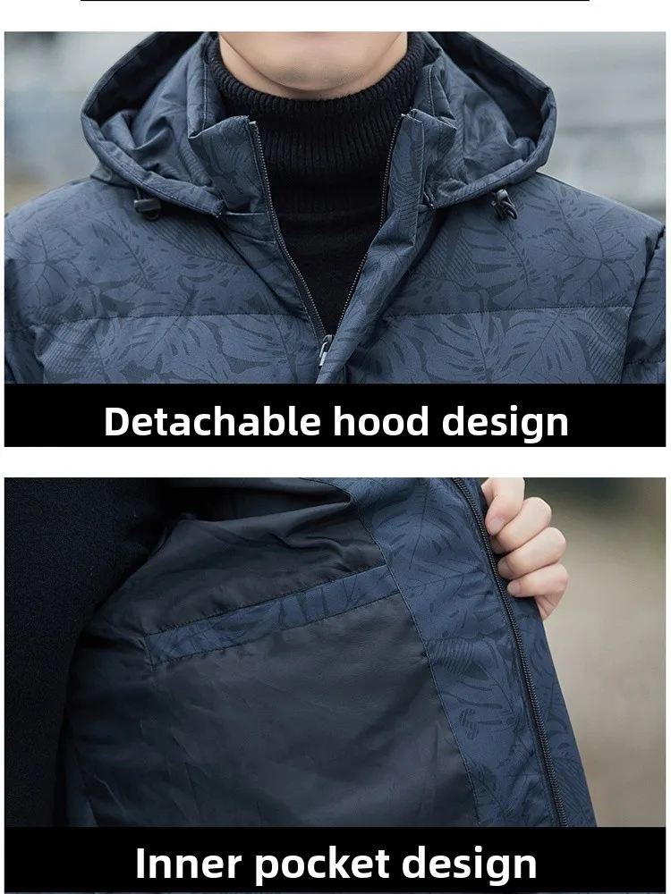 Cappotto invernale da uomo Jaet in cotone con cappuccio foderato in Fce, vestibilità ampia, vestibilità ampia, Faion Urban Sle, tomaia per giovani