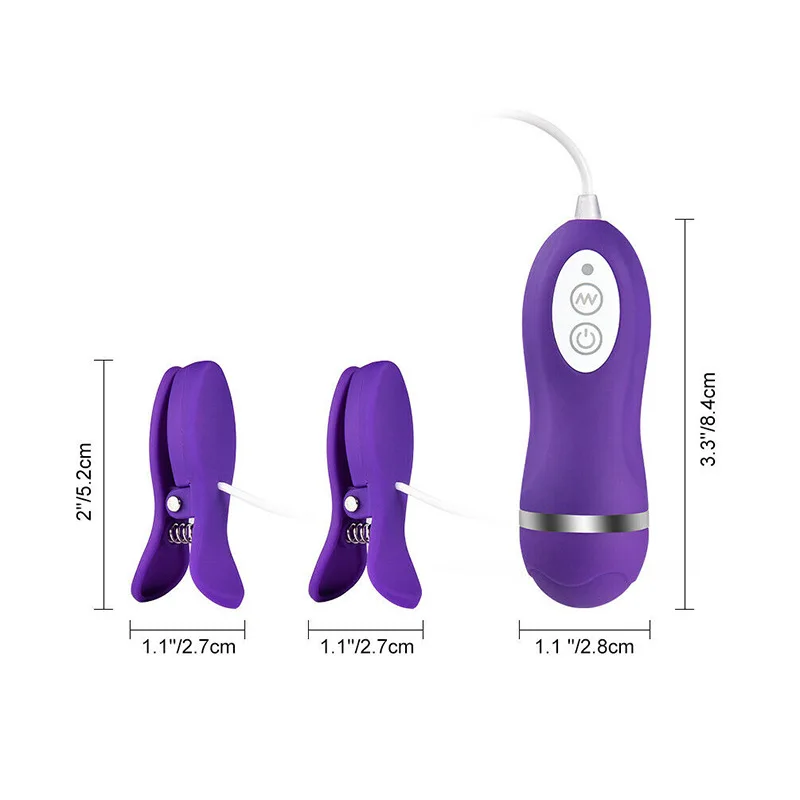 AB234Peak shock 10Frequency Vibration Nipple Clamps Female Breast Massager Adult Sex Sex Product Generation Hair