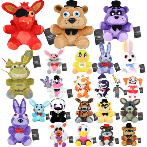 Cinco noches en Freddy Fnaf lindos juguetes de peluche muñeca de juego 18CM Bonnie Bear Foxy muñecos de peluche de dibujos animados Freddy juguetes para niños regalos