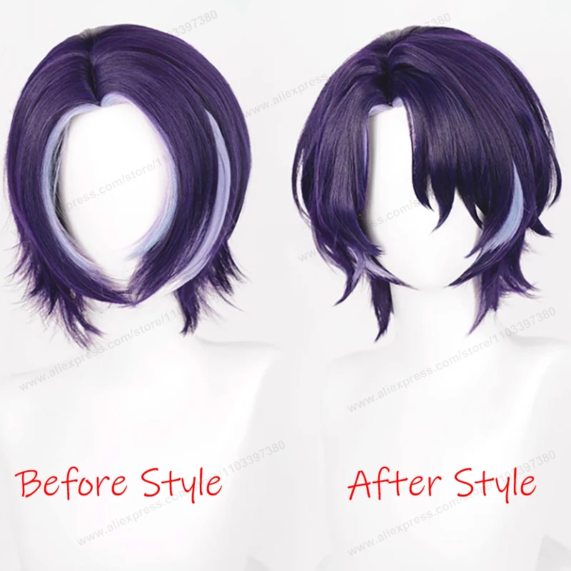 Honkai Star Rail Dr. Ratio Cosplay Wig 33cm Short Man Hair Anime HSR Cosplay Heat Resistant Synthetic Wigs