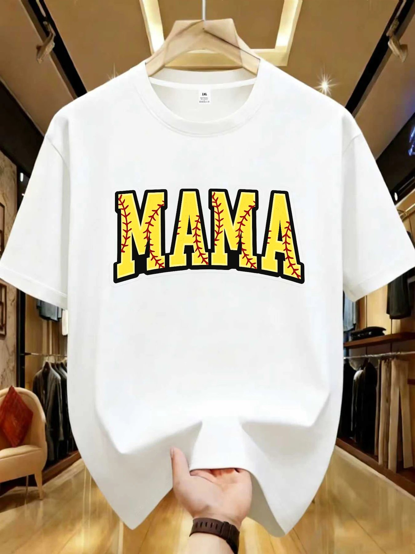 

【WDS01341】Trendy letter printed plus size women's round neck T-shirt summer casual short sleeved top street fashion versatile