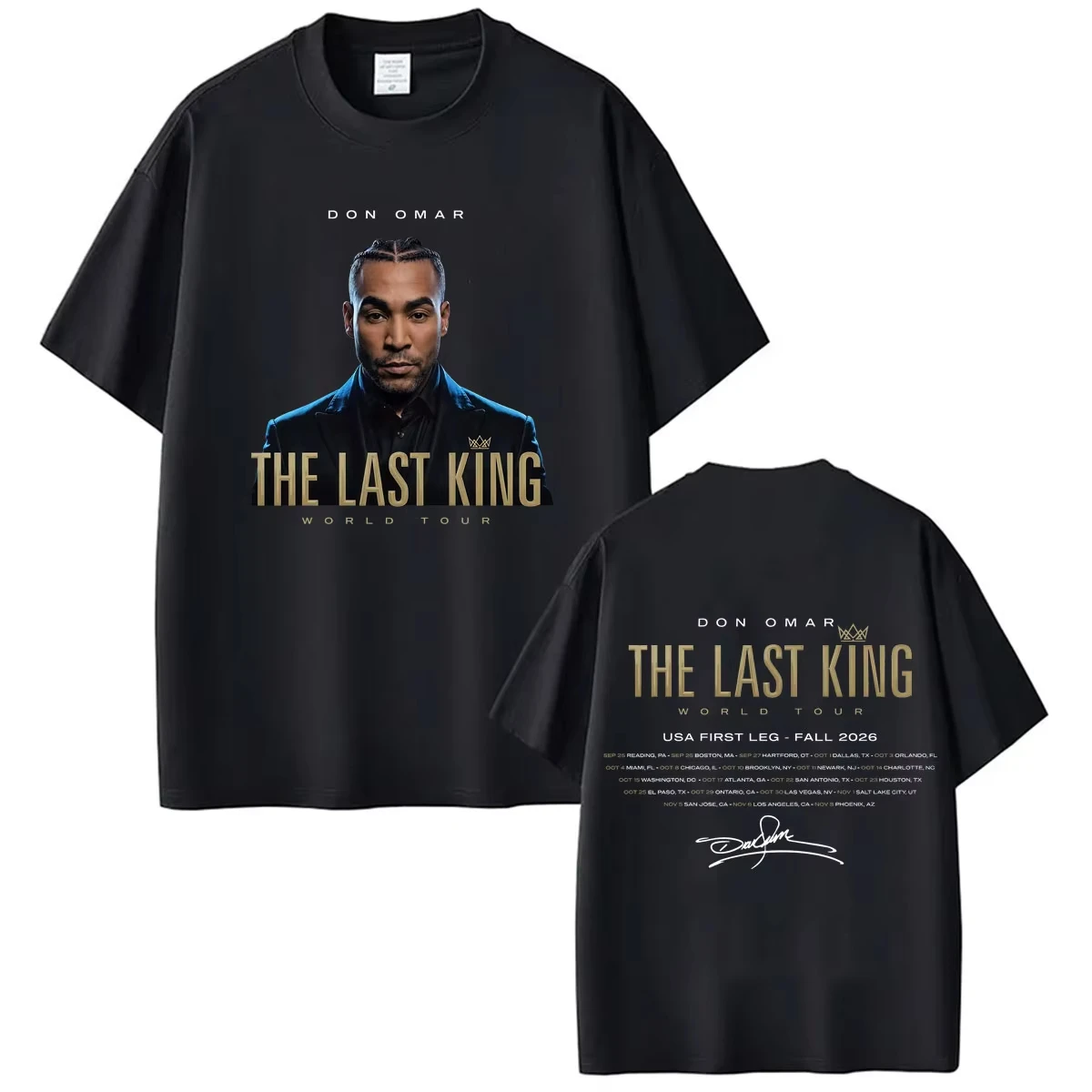 Rap-Sänger Don Omar The Last King Tour 2026 T-Shirt Hip-Hop Punk Baumwoll-T-Shirt Sommer Herren Damen Streetwear Y2k-Stil – Detail 3