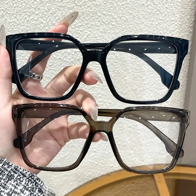 1 Stück/2 Stück/3 Stück/4 Stück elegante, einfache und stilvolle geometrische Brille mit transparenten Gläsern, geeignet für das tägliche Lesen im Büro – Detail 13