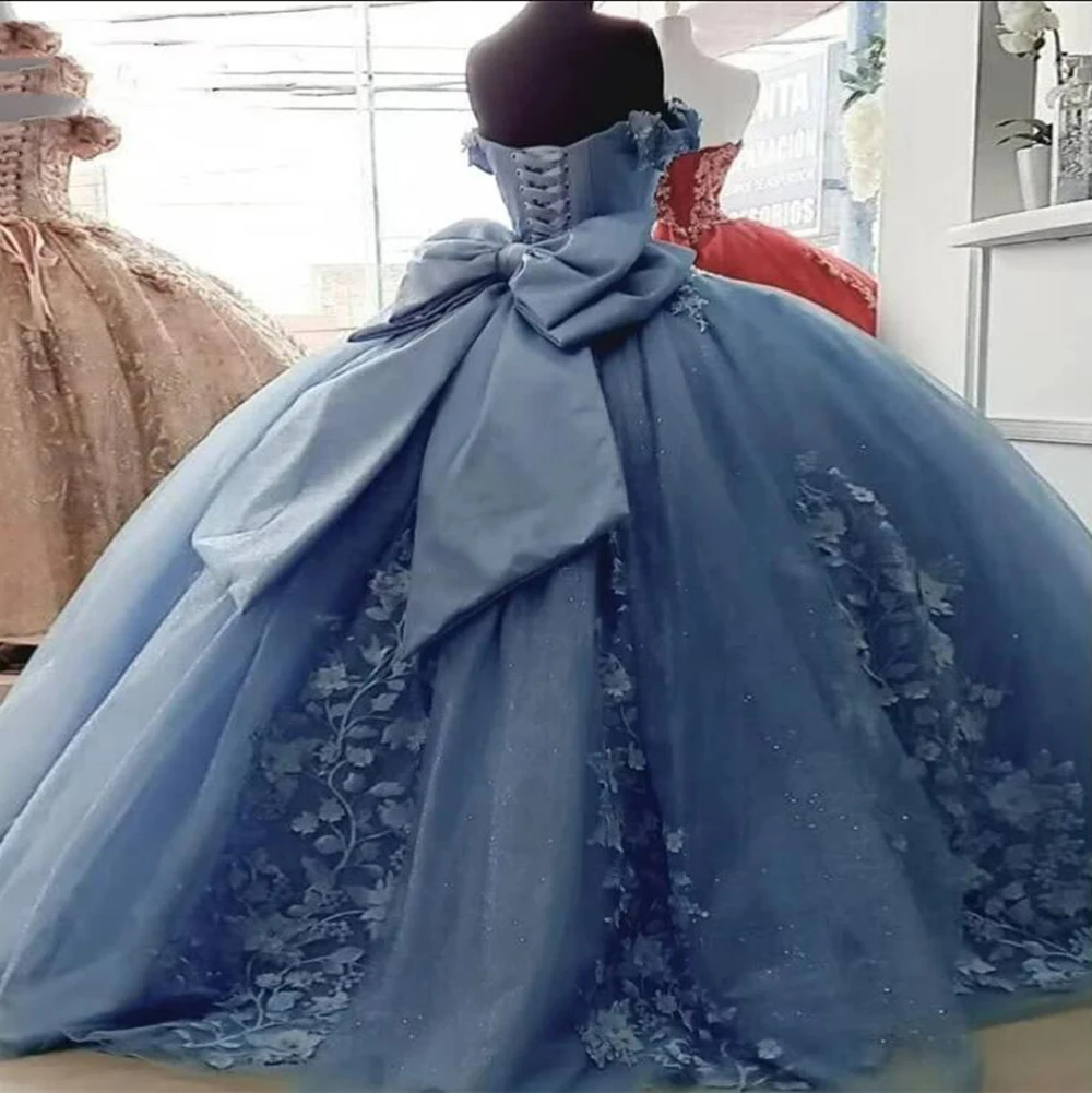 ที่กําหนดเองลูกไม้ Appliqued ลูกปัด Quinceanera ปิดชุดไหล่หวาน 15 16 ชุดผู้หญิงชุดราตรีค็อกเทลปาร์ตี้ชุด