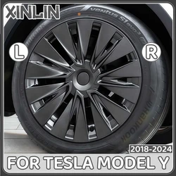 XINLIN 4PCS 19Inch Hub Cap  Performance Replacement  Right&Left Wheel Cap Full Rim Cover  For Tesla Model Y 2018-2024 Accessorie