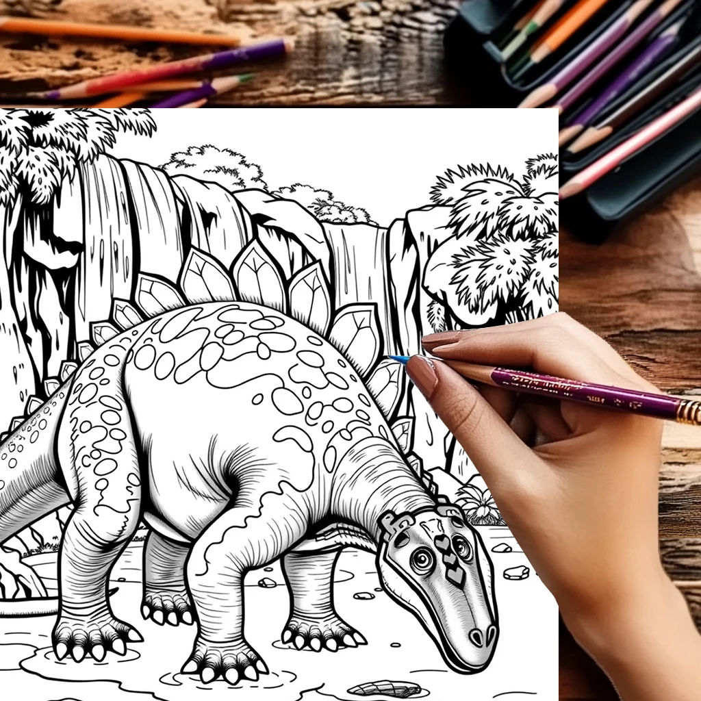 28-pagina's dinosauruskleurboek voor volwassenen |   Tekenbenodigdheden Kleurboek voor Kerstmis, Thanksgiving