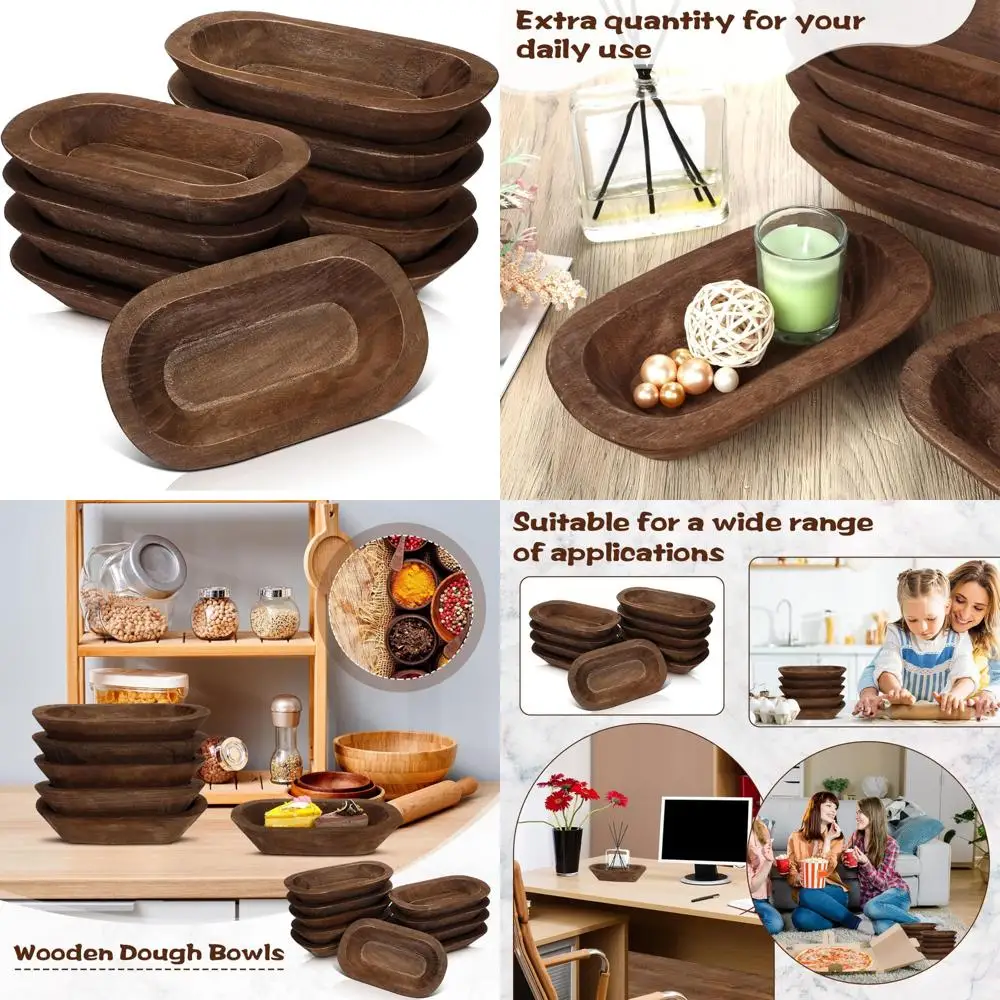 

Массовые деревянные миски для теста 8,5 дюймов — деревенские свадебные поделки своими руками, домашний декор, стиль фермерского дома, идеально подходят для изготовления свечей и фруктов S