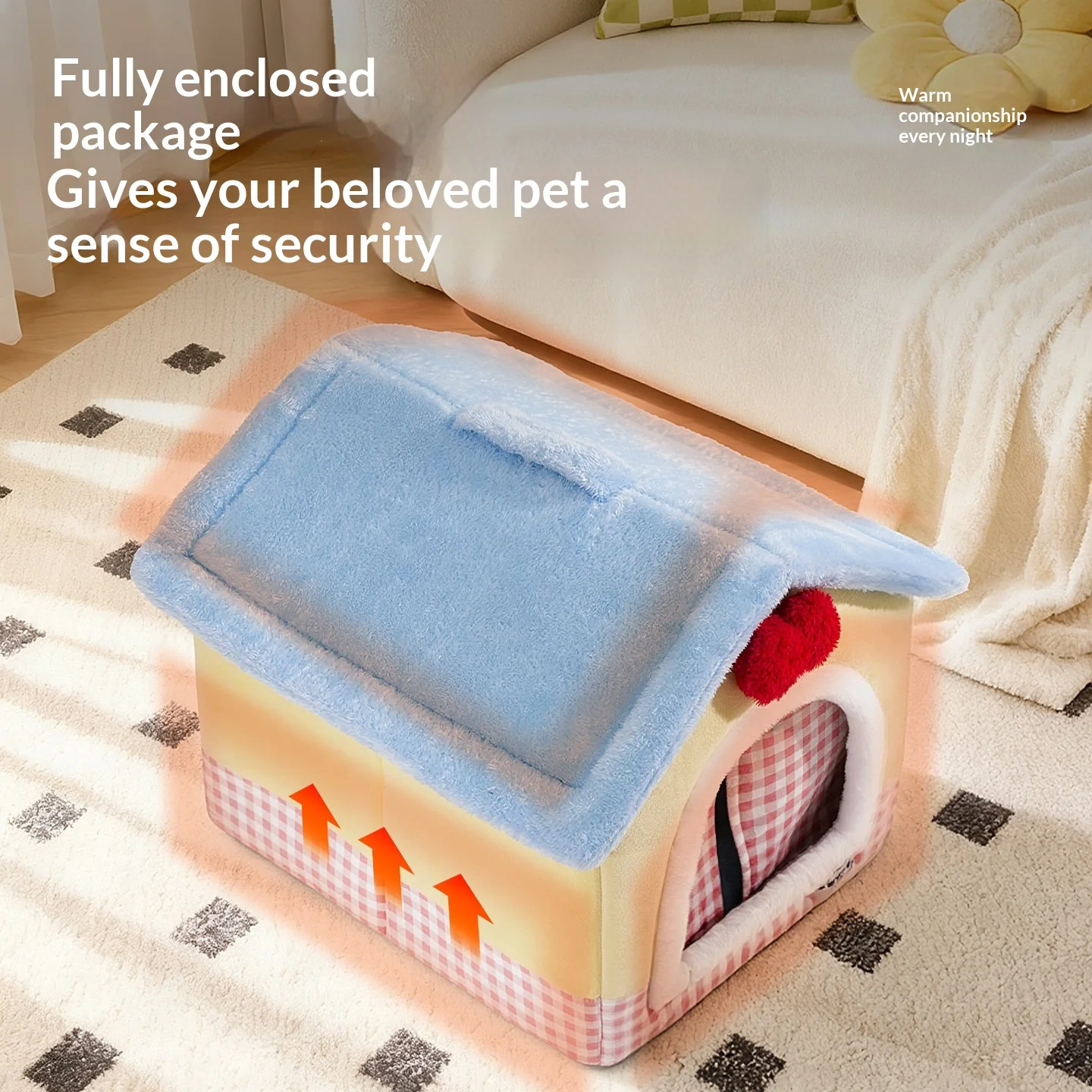 Casa cama cerrada para gatos y perros pequeños, todas las estaciones - imagen 4