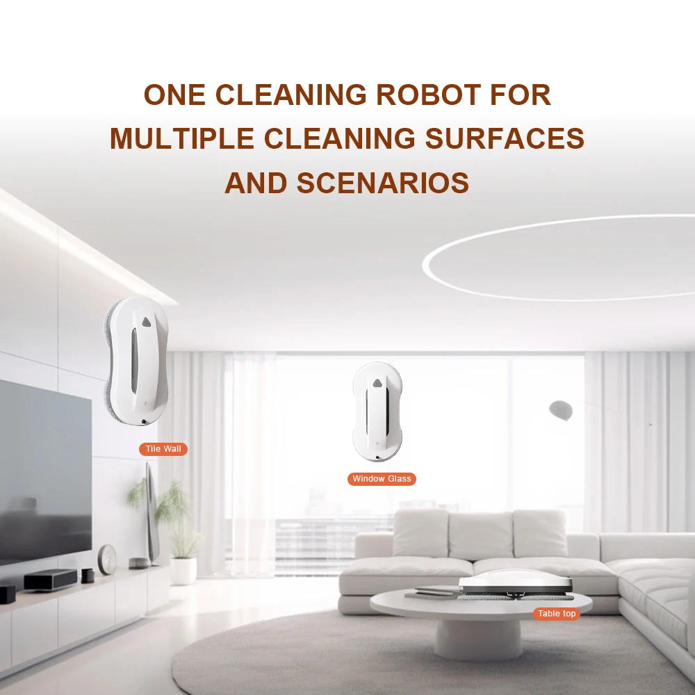 PuRuiKai  Window Cleaning Robot, Dual Water Spray,Smart Memory,Home Glass Floor Wall Robot Window Cleaner,Strong Vacuum