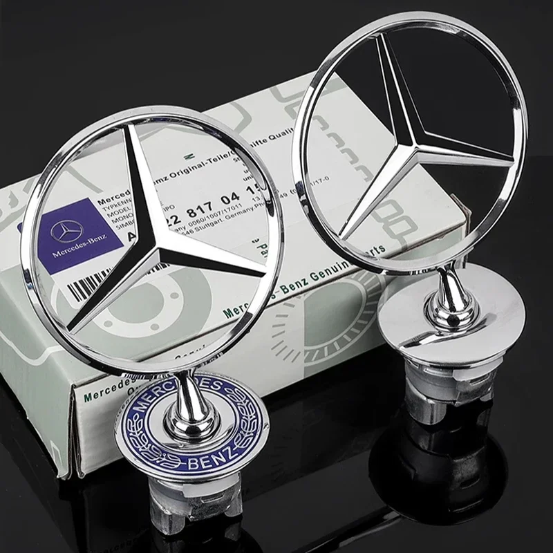 محرك السيارة هود شعار الجبهة بونيه كروم مارك اكسسوارات لمرسيدس بنز AMG W204 W205 W203 W211 W212 W213 W201 W210 W124 #1