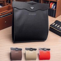 LED Car Garbage Bag Waterproof Magnetic Adsorption Trash Can Back Seat Hanging Leather Storage Pocket Leak Proof