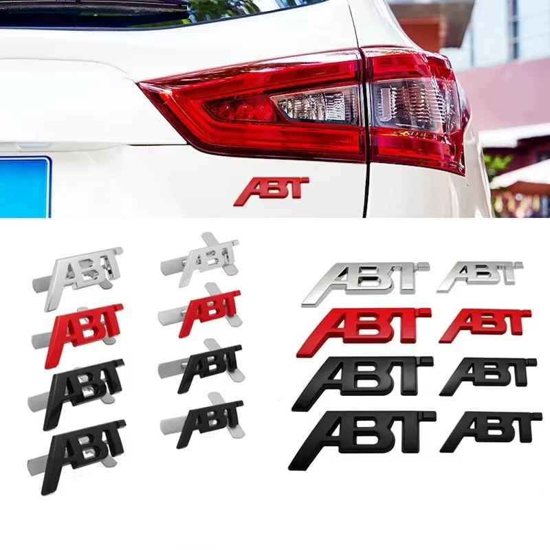 

3D Metal ABT Logo Emblem Car Front Grill Rear Trunk Badge Decal For VW Golf 5 Audi RS3 S3 S5 Q5 Q8 A4 A5 A6 Q3 B8 A3 A8 Sticker