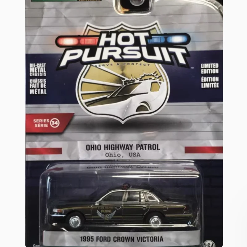 

Greenlight Out of print 1:64 Scale 1995 Ford Crown Victoria Police Alloy Car Model Classics Adult Souvenir Gift Static Display