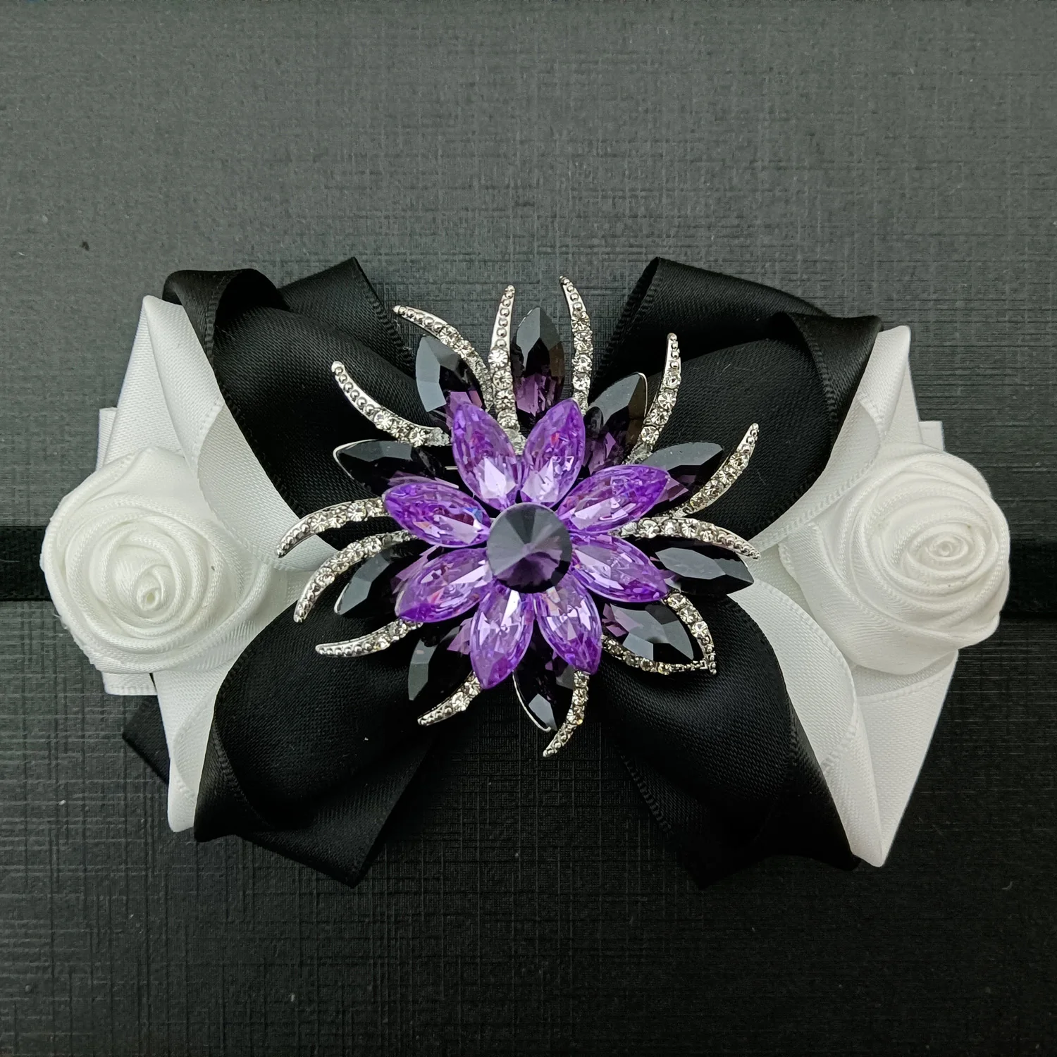 

Original Design Handmade Bow Ties Luxury Men's Women's Business Banquet Wedding Suit Shirt Ribbon Rose Flower Rhinestone Tie