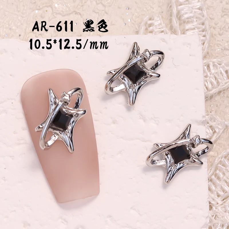 10PCS Luxury Alloy Starlight Surrounding Nail Art Charms Stars Accessories For Nails Decoration Supplies Material Manicure Decor