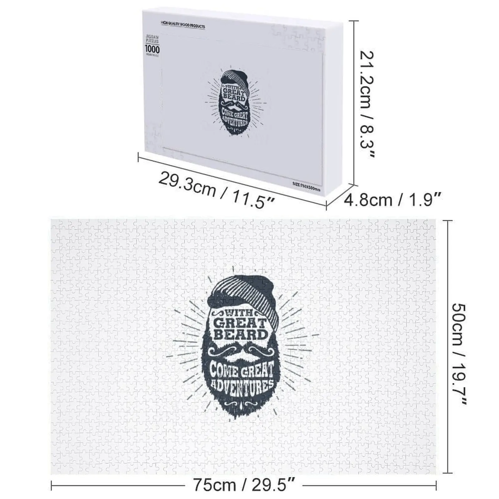 偉大なひげには偉大な冒険が訪れる ジグソーパズル 子供向け木製組み立てパズル パーソナライズされたギフトアイデア パズル