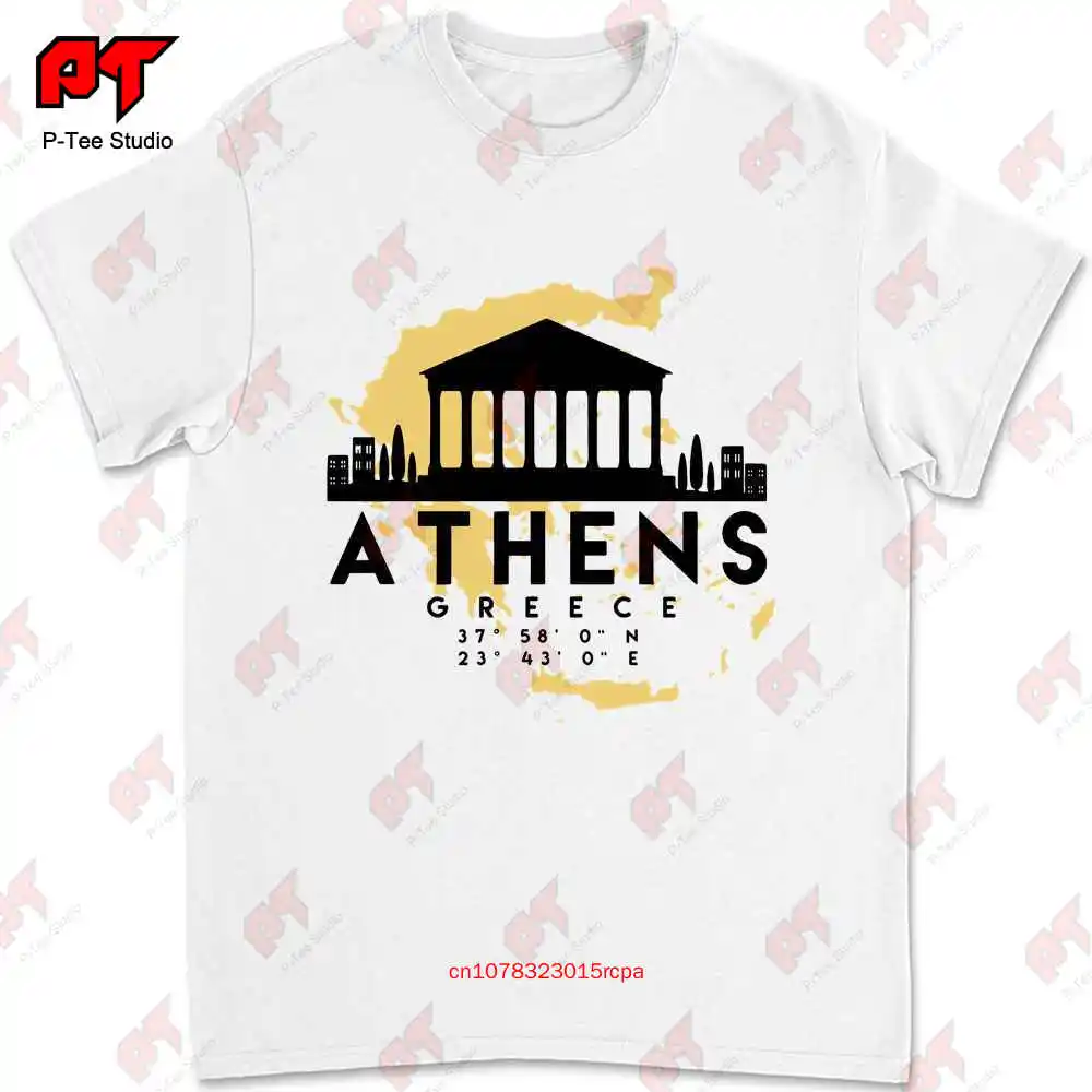 Souvenir Mappa Atene Athens Grecia Greece T-shirt 9BWK