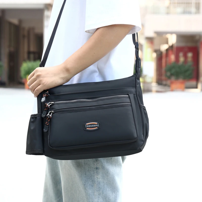 

Men's bag new shoulder bag crossbody bag large capacity external tea cup bag overnight bag Solid color bag bolsos para hombre